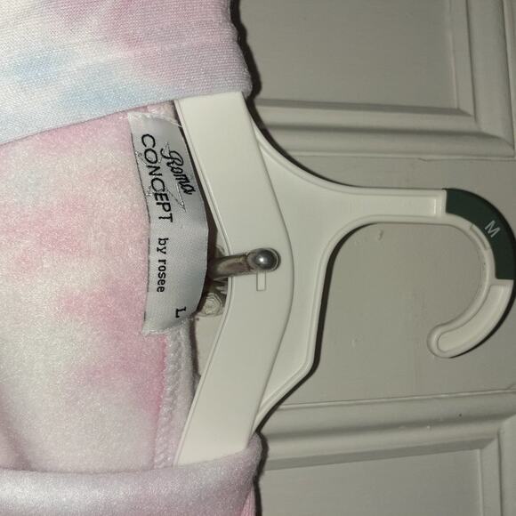 Pink / Blue Tie Dye Lace Up Back Hooded Cropped Sweater - Picture 4 of 6